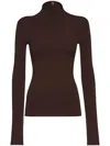 Ferragamo High Neck Sweater In Brown