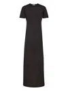 Ferragamo Rolled-neckline Maxi Dress In Black