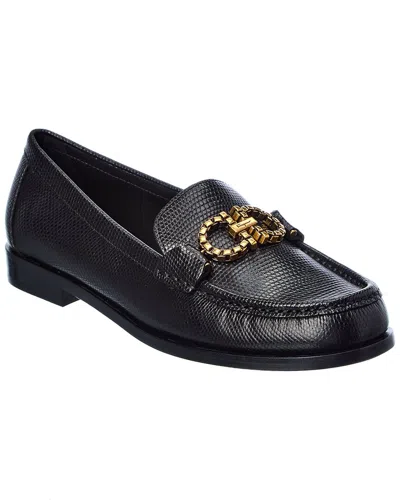 Ferragamo Rolo Leather Loafer In Black