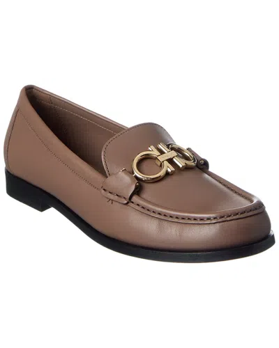 Ferragamo Rolo Leather Loafer In Brown