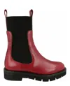 Ferragamo Rook Chelsea Boots In Red