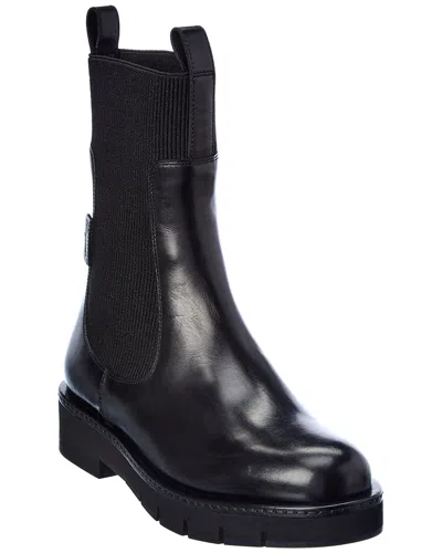 Ferragamo Rook Leather Boot In Black