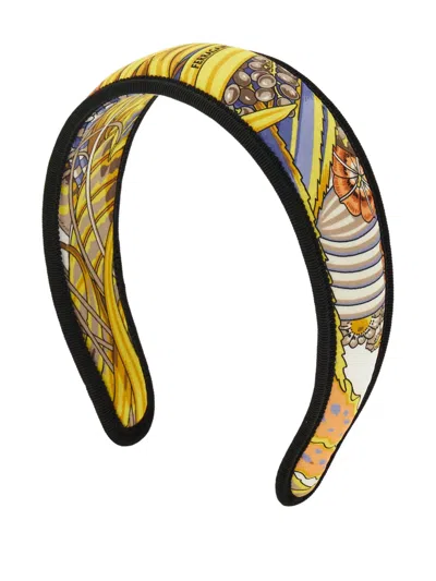 Ferragamo Rooster-print Headband In Multi