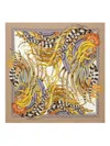 Ferragamo Rooster Print Silk Scarf In Neutral