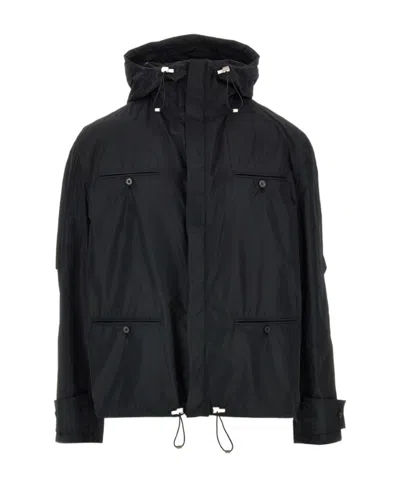Ferragamo Rope And Hooded Casual Jacket In Black