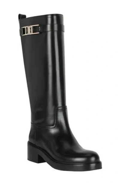 FERRAGAMO FERRAGAMO ROSALIE TALL LEATHER BOOT
