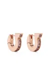 Ferragamo Gancini Crystal Hoop Earrings In Rose Gold