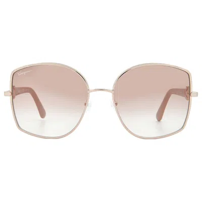 Ferragamo Rose Gradient Butterfly Ladies Sunglasses Sf304s 772 58 In Brown