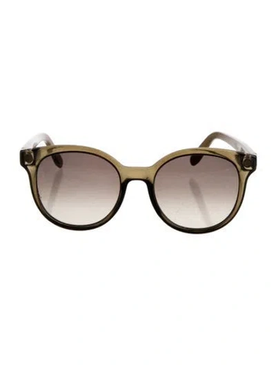 Pre-owned Ferragamo Round Gradient Sunglasses In Grey