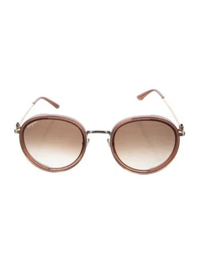 Pre-owned Ferragamo Round Gradient Sunglasses In Neutral
