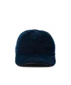 Ferragamo Embroidered Curved Brim Textured Fabric Hats In Black