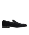 Ferragamo Velvet Loafers In Black