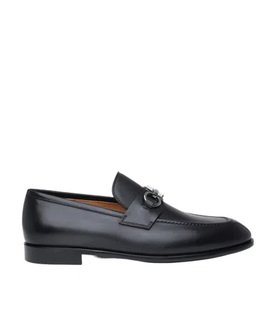 Ferragamo Round Head Foot-on Set And Wear Loafers In Black