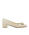 Ferragamo Vara Patent Leather Pumps In Nude