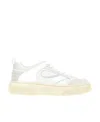 Ferragamo Cassina Leather Sneakers In White