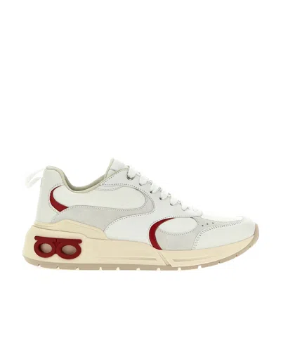 FERRAGAMO ROUND HEAD LACE-UP SNEAKERS