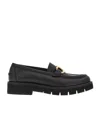 Ferragamo Brooke Loafers With Chunky Sole And Gold-tone Hardware In Black
