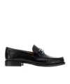 Ferragamo Bart Black Loafers With Embossed Gancini Detail On The Front In Leather Man In Black
