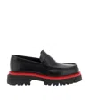 Ferragamo Contrasting-border Leather Oxford Shoes In Black
