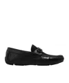 Ferragamo Round Head Logo Detail Loafers In Black