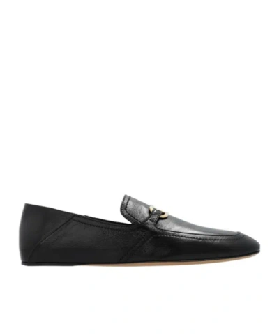Ferragamo Elaine Vara Buckle Loafers In Calf Leather In Black