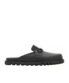 Ferragamo Mule With Gancini Ornament In Black