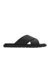 Ferragamo Black Monogram Sandals In Black