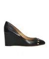 Ferragamo Round Head Wedges In Black