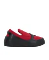 Ferragamo Two-tone Slip Ons In Neoprene And Rubber In Black