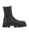Ferragamo Chunky Sole Leather Chelsea Boots In Black