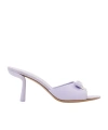 Ferragamo Elida 70 Drop Bow Calf Leather Mules In Lavender