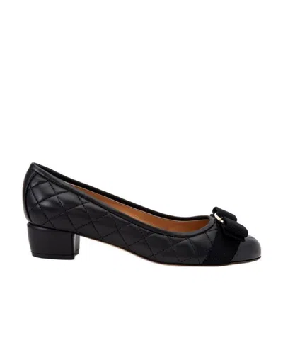Ferragamo Round-headed High Heels In Black