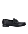 Ferragamo Grandioso Grained Leather Loafers In Black
