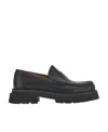 Ferragamo Black Leather Loafers With Gancini Ornament In Black