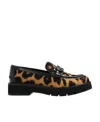 Ferragamo Ofelia Leopard Print Loafers In Black