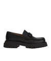 Ferragamo Chunky Sole Loafers With Metal Buckle Detail In Black