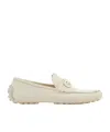 Ferragamo Stylish Round Toe Leather Loafers In Nude