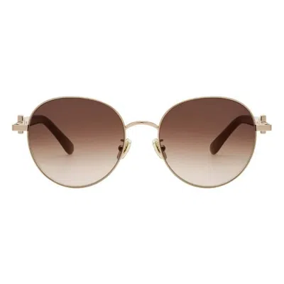 Ferragamo Round Ladies Sunglasses Sf315slbk 770 56 In Brown