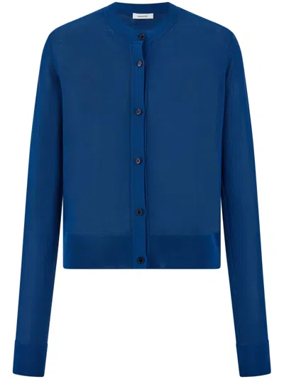 Ferragamo Round-neck Cardigan In Blue
