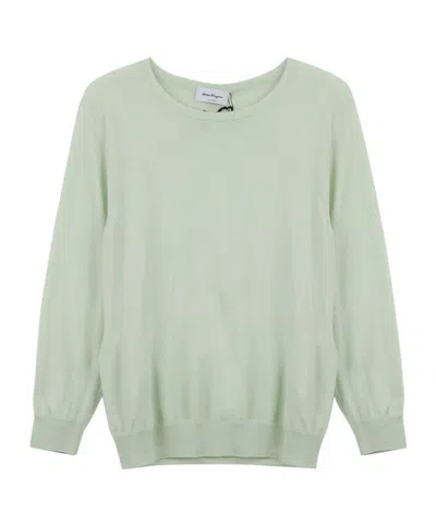 Ferragamo Round Neck Knit In Green
