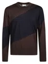 Ferragamo Virgin-wool Fine-knit Crew Neck Jumper In Brown