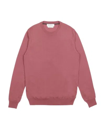 Ferragamo Round-neck Sweater In Pink