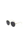 Ferragamo Round Sunglasses In Black