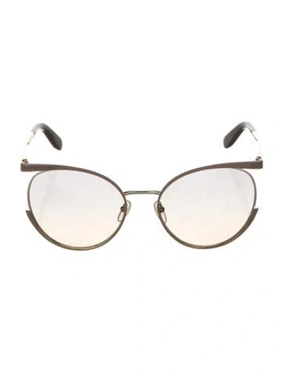 Pre-owned Ferragamo Round Tinted Sunglasses In Neutral