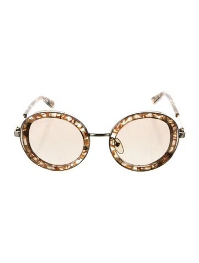 Pre-owned Ferragamo Round Tinted Sunglasses In Neutral