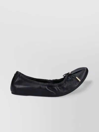 Ferragamo Round Toe Ballerina Shoes With Bow Detail