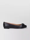 Ferragamo Round Toe Ballerina Shoes With Bow Detail