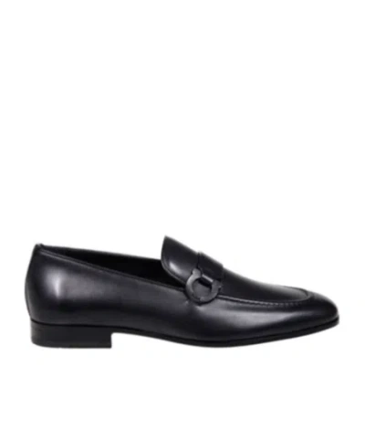Ferragamo Round Toe Business Casual Shoes In Black
