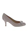 Ferragamo Round Toe High Heels In Gray