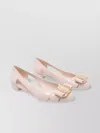 Ferragamo Round Toe Rubber Pumps With Bow Detail In Pink